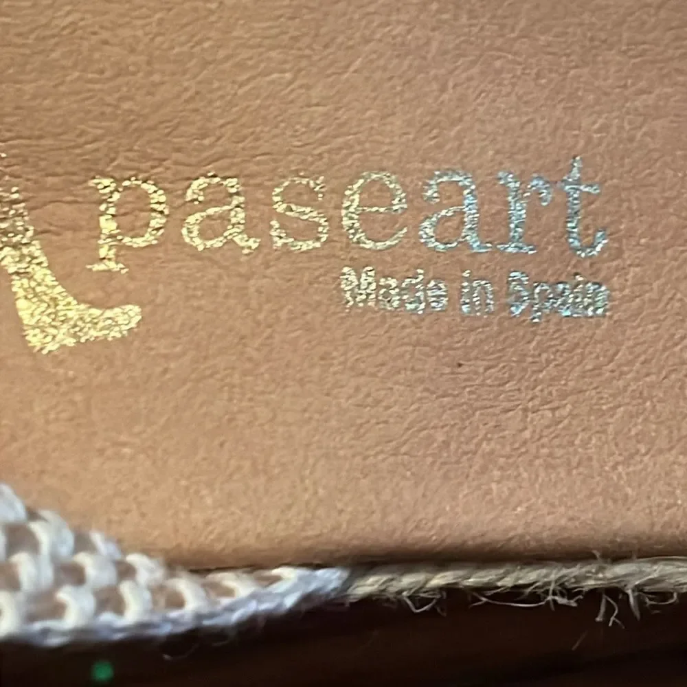 Paseart Tan Suede Espadrille Shoes Size 9.5